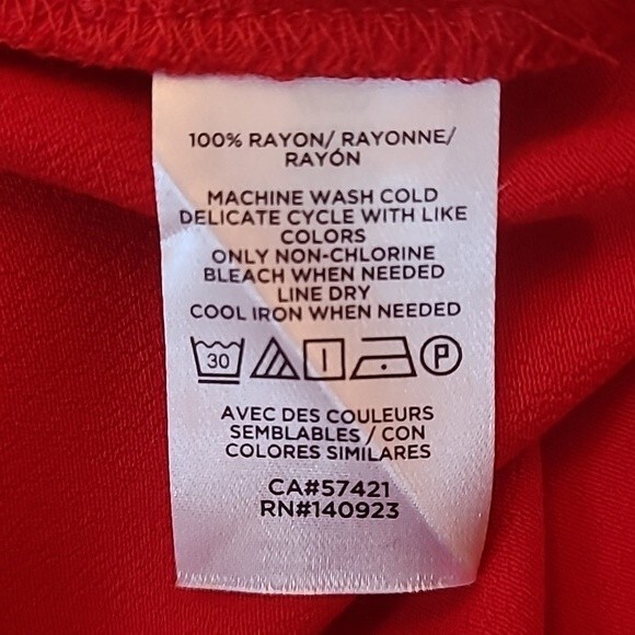 Ann Taylor LOFT Blouse Red Pleated Ruffle Top Long Sleeve Size S NWT - Picture 9 of 10